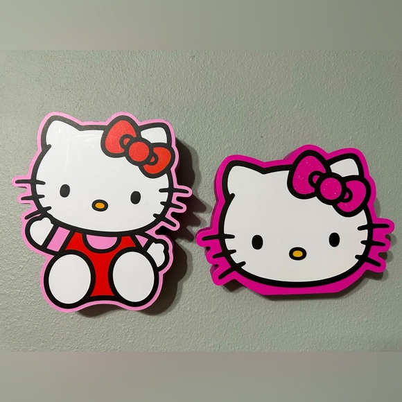 Hello Kitty Other - Hello Kitty Pink Wooden Signs Set of 2